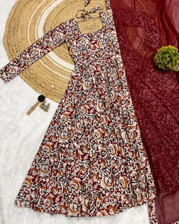 Kalamkari Maxi - 2XL(44), Maroon