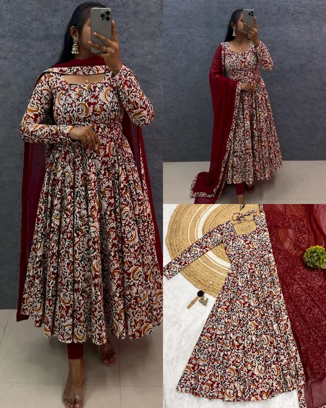 Kalamkari Maxi - 3XL(46), Maroon