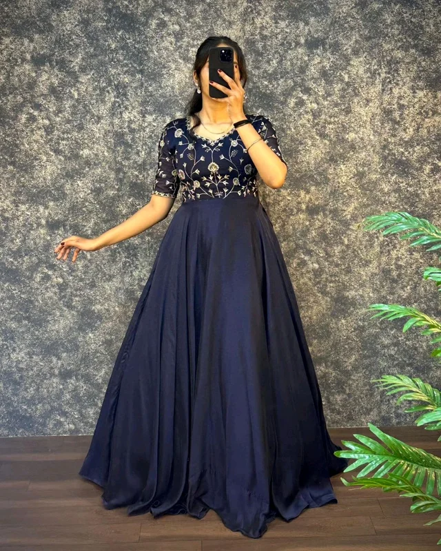 Neha - 3XL, Navy Blue