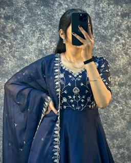 Neha - 2XL, Navy Blue