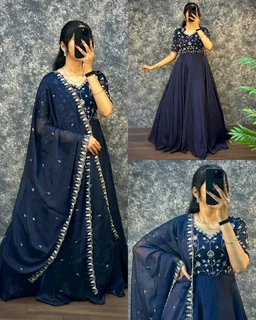 Neha - 2XL, Navy Blue