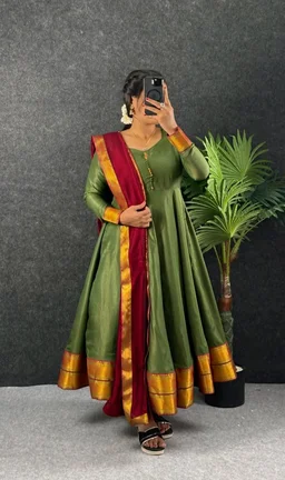 Mullai - 2XL(44), Mehandi Green