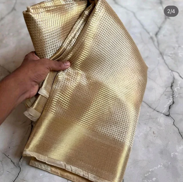 Nayanthara-Inspired Classic Gold Banarasi Silk Saree