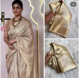 Nayanthara-Inspired Classic Gold Banarasi Silk Saree