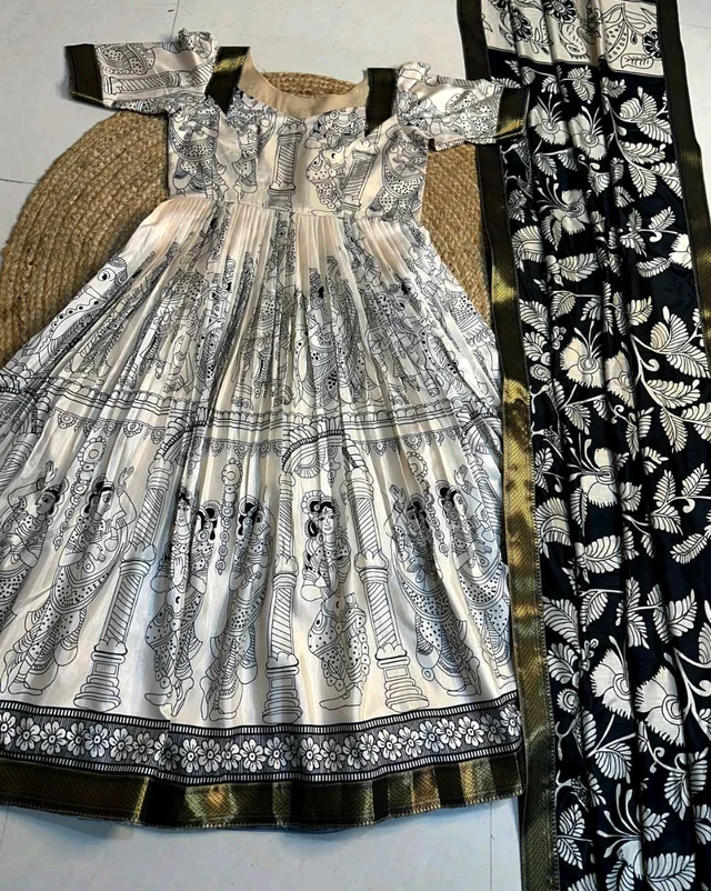 Ritu Choudhary–Inspired Kalamkari Anarkali Set - M
