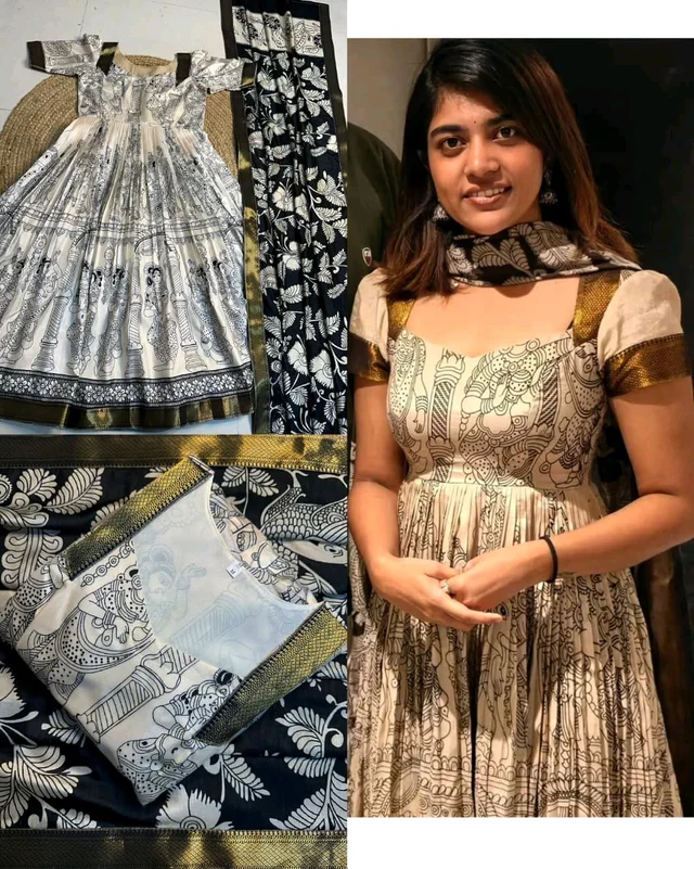 Ritu Choudhary–Inspired Kalamkari Anarkali Set - M