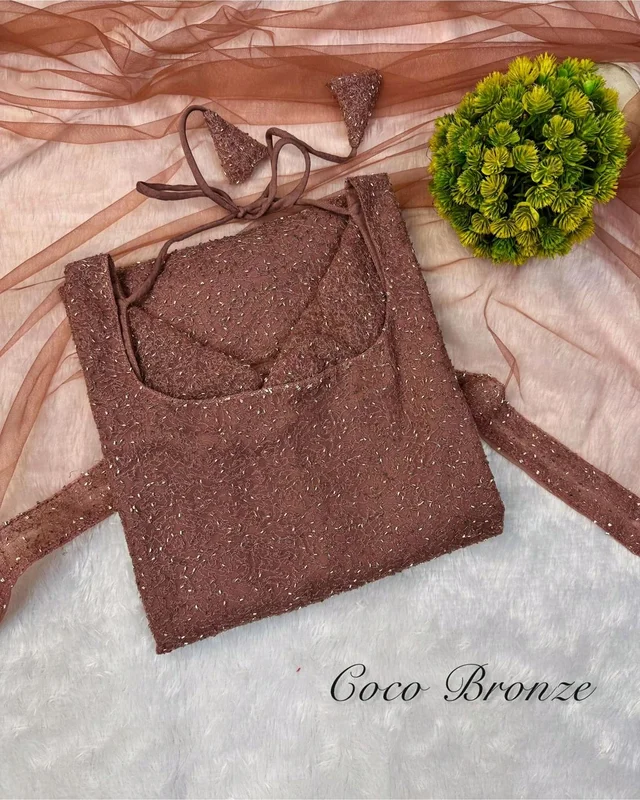 Diana -Designer Party Wear Kurti - M, Coco Bronze