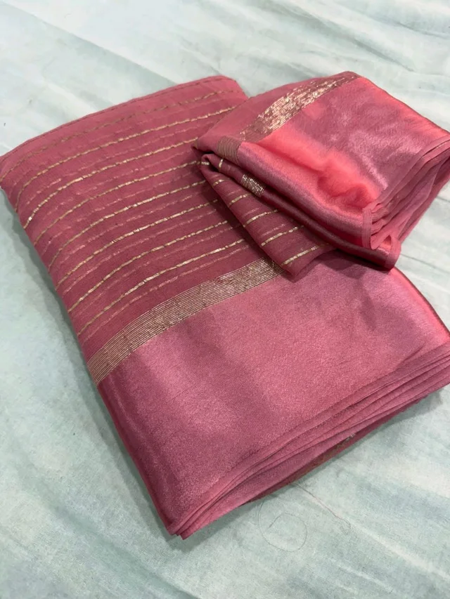 Viscose Georgette Saree - Pink
