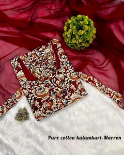 Thooriga - Pure Cotton Kalamkari Kurti Set - XL, Maroon