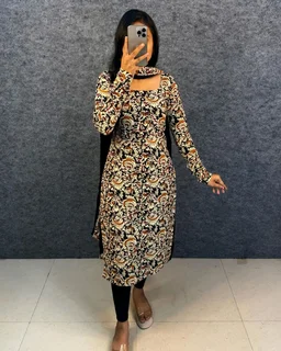 Thooriga - Pure Cotton Kalamkari Kurti Set - XXL, Black