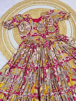 Akira - Kalamkari Soft Cotton Flared Maxi - S, Red