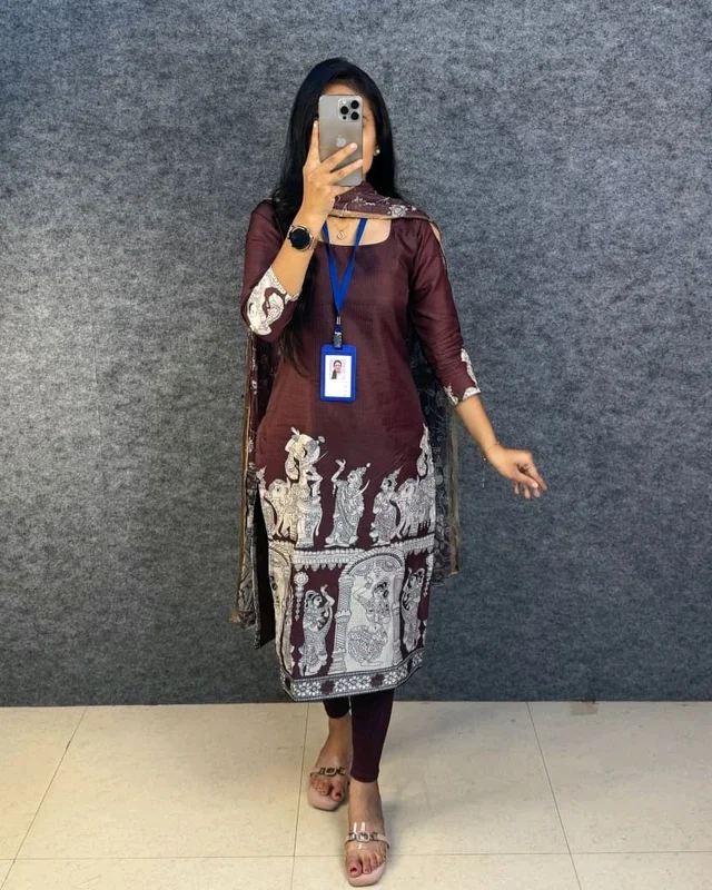 SAANVI Saanvi - Heritage Kurti Set - L, Brown