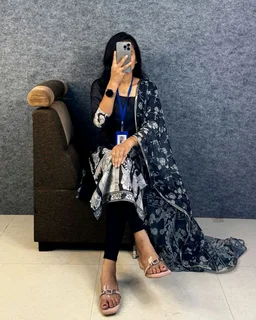 SAANVI Saanvi - Heritage Kurti Set - 2XL, Black