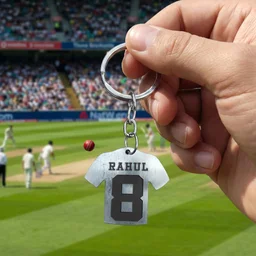 Personalised name metal jersey keychain