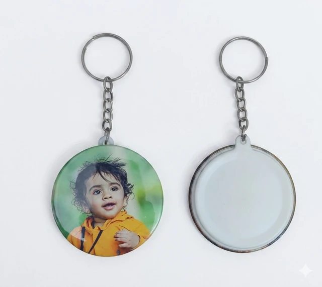 Customized Photo Badge Keychain 