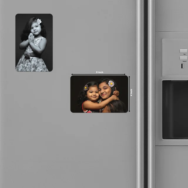 Personalised Premium Glitter Flexible Fridge Magnets- Set of 3 pieces - Size 6x4 inch