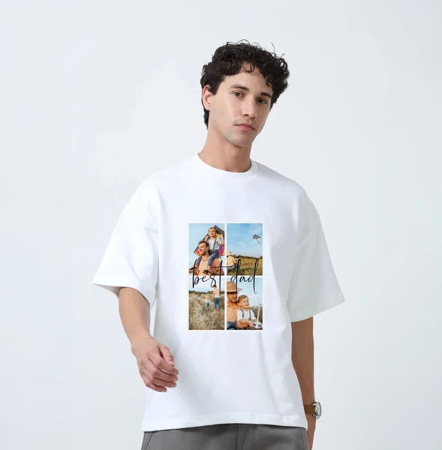 Personalized Custom Photo Print White Round Neck T-Shirt for Men & Women (Unisex) 