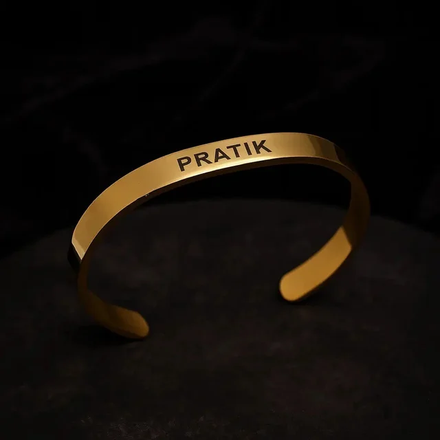 Personalized Stainless Steel Anti-Tarnish Kada Bracelet
