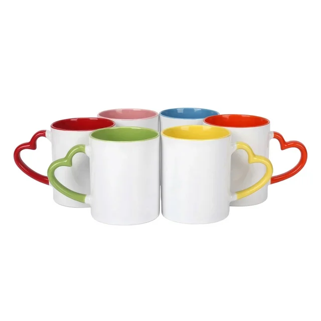 Personalised Colour photo Mug with - Heart Handle