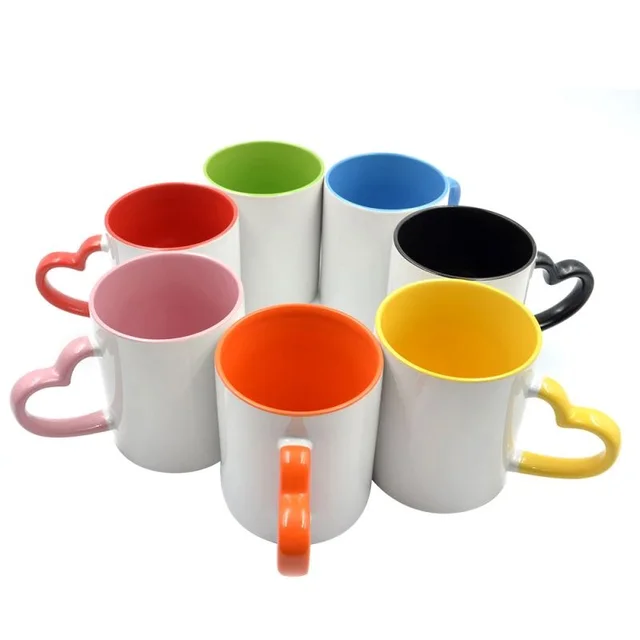 Personalised Colour photo Mug with - Heart Handle