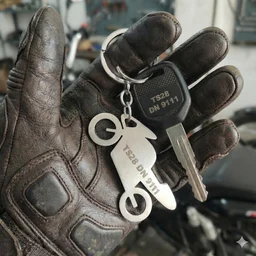 Personalised name metal bike keychain