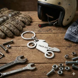 Personalised name metal bike keychain