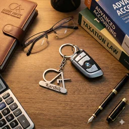 Personalised name metal Chartered accountant keychain
