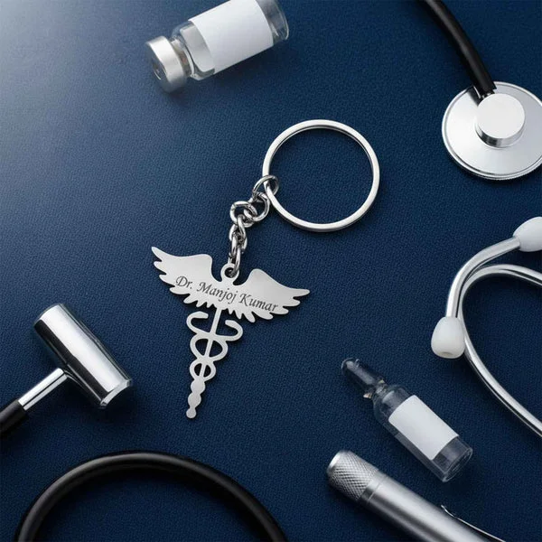 Personalised name metal Doctor keychain_M1