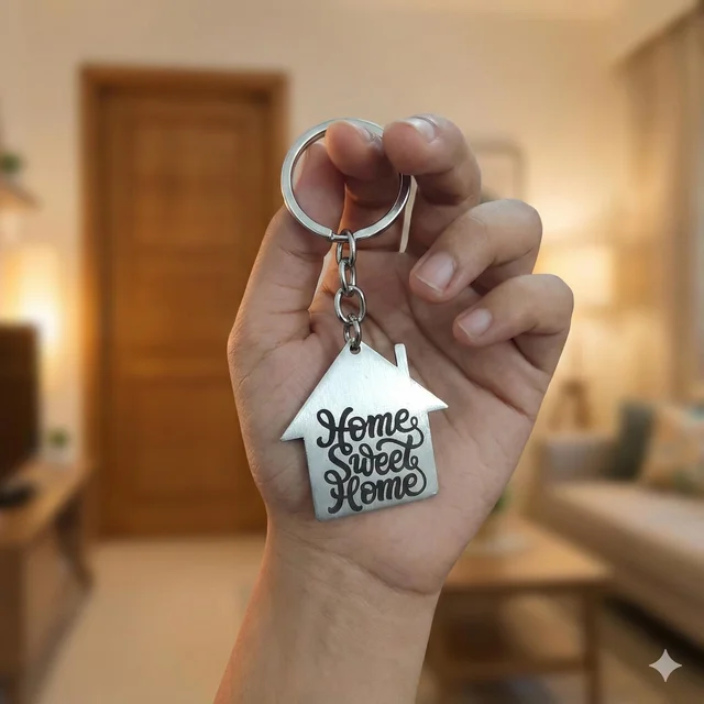Personalised name metal House keychain_M2