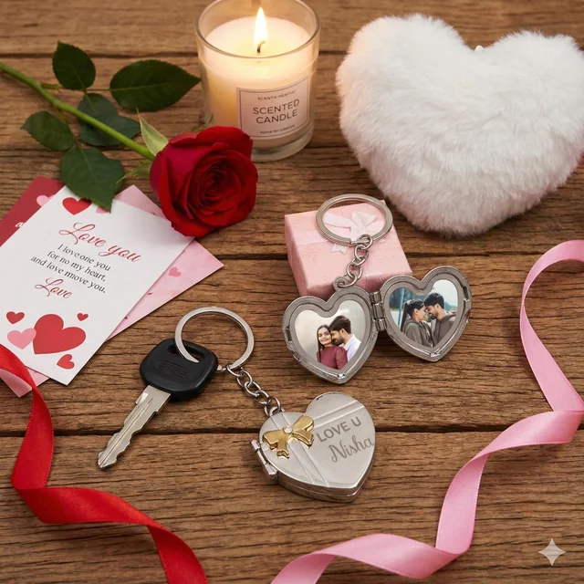 Personalised name metal photo locket_love keychain
