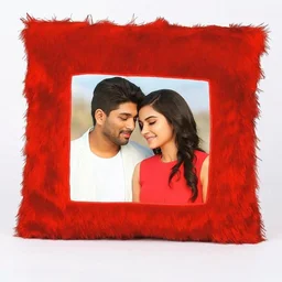 Personalized Fur Cushion Pillow With Photo | Square Shape Pillow