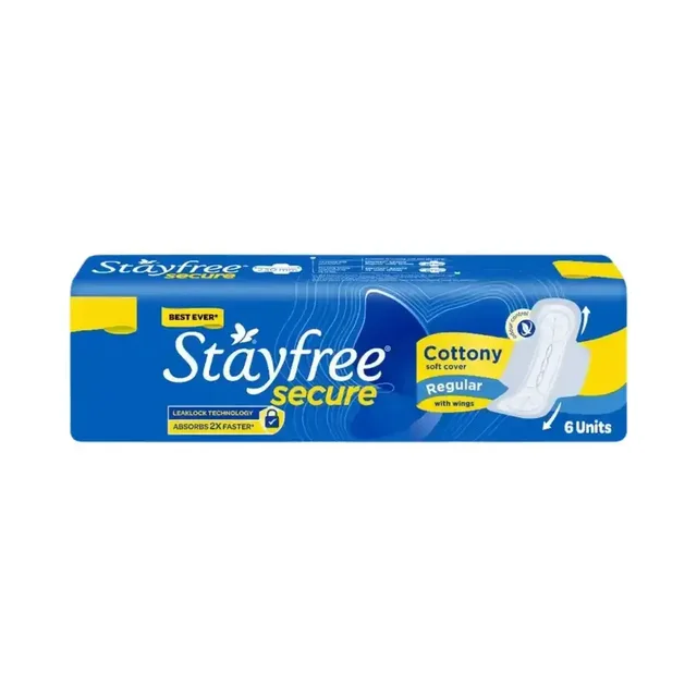 Stayfree Secure Regular Sanitary Pads - 6 pcs