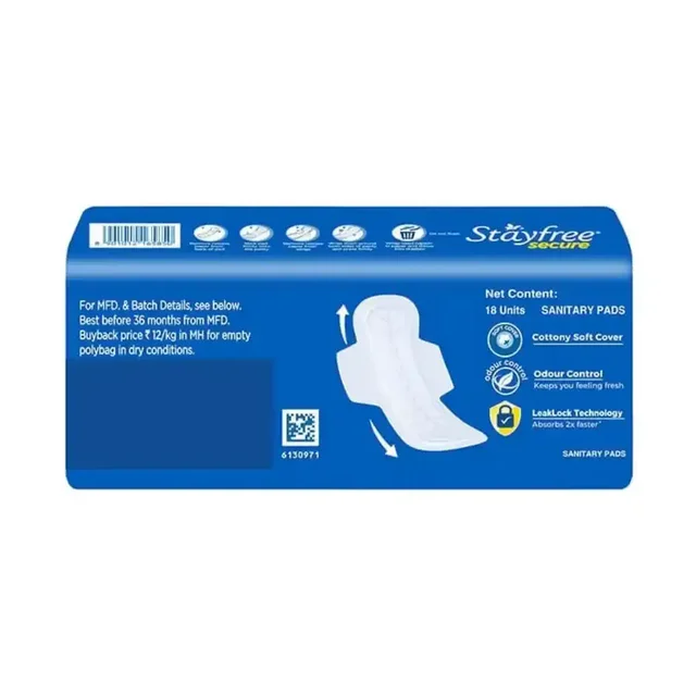 Stayfree Secure Regular Sanitary Pads - 6 pcs