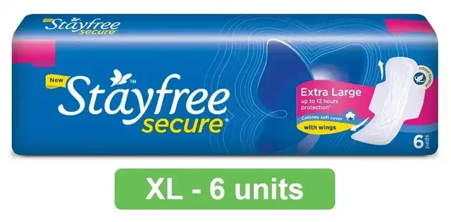 Stayfree Secure Sanitary Pads | XL | 6 pcs - 6 pcs