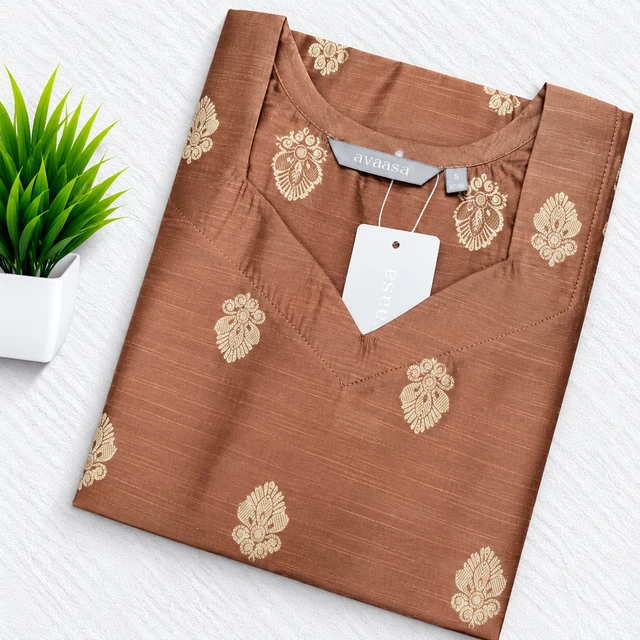Raw Silk Side open Kurti