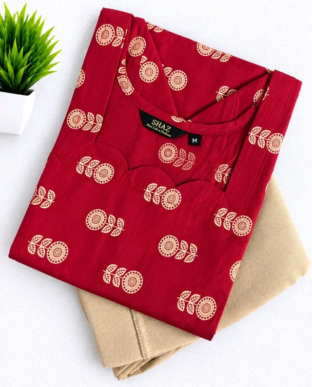 Shaz Cotton Kurti With Jeggings Combo