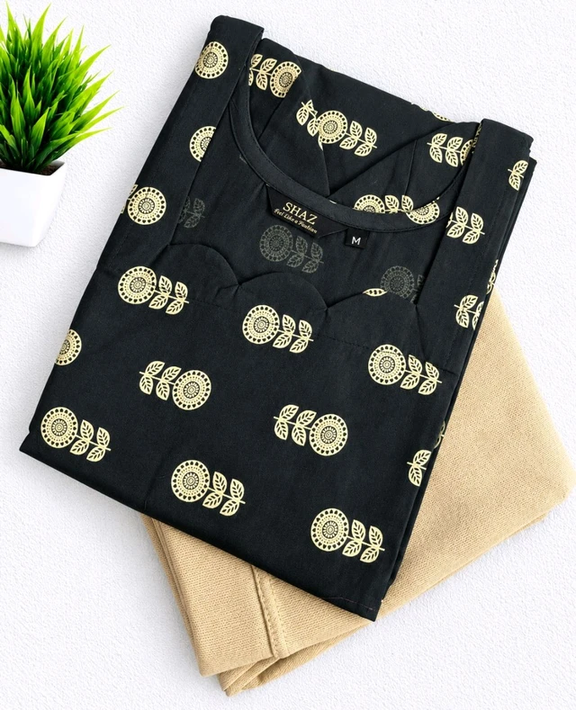 Shaz Cotton Kurti With Jeggings Combo