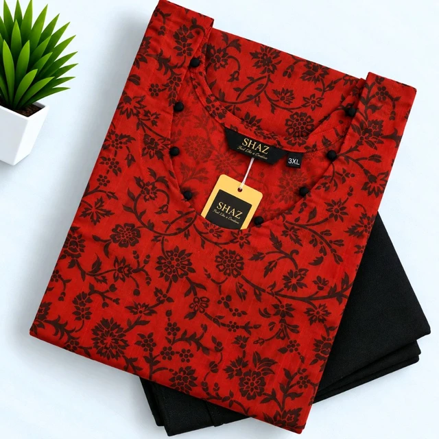 Shaz Fashion Silk Kurti With Jeggings Combo
