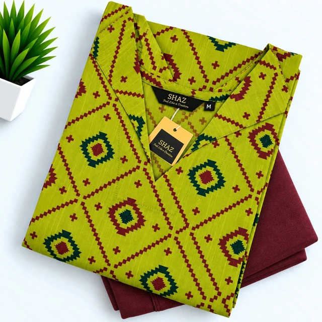 Shaz Fashion Silk Kurti With Jeggings Combo