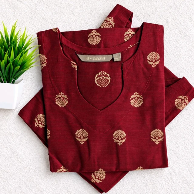 Raw Silk Side open Kurti