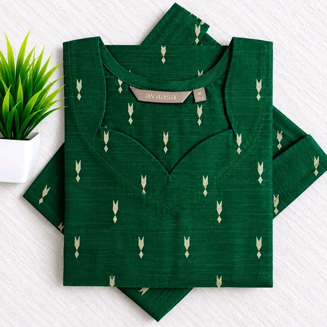 Raw Silk Side open Kurti