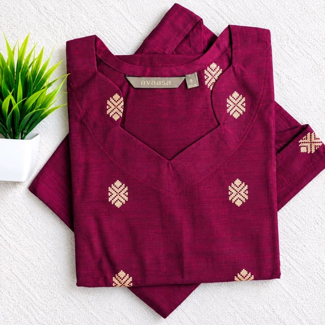 Raw Silk Side open Kurti
