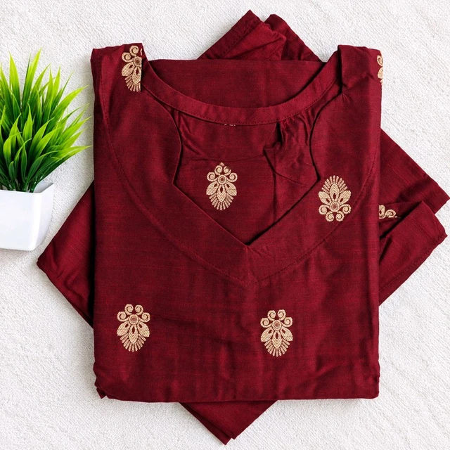Raw Silk Side open Kurti