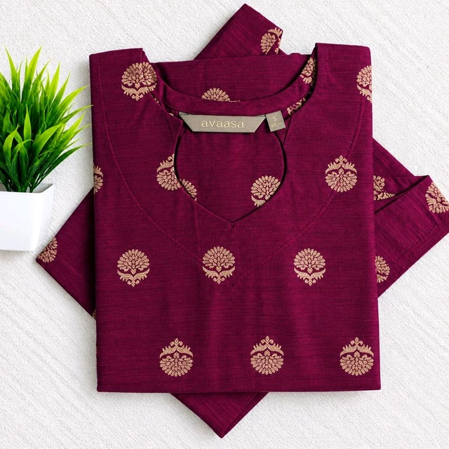 Raw Silk Side open Kurti