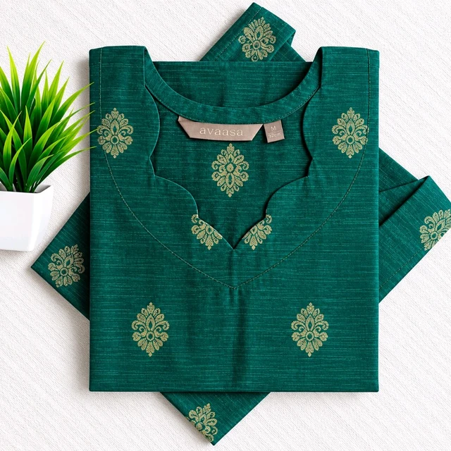 Raw Silk Side open Kurti