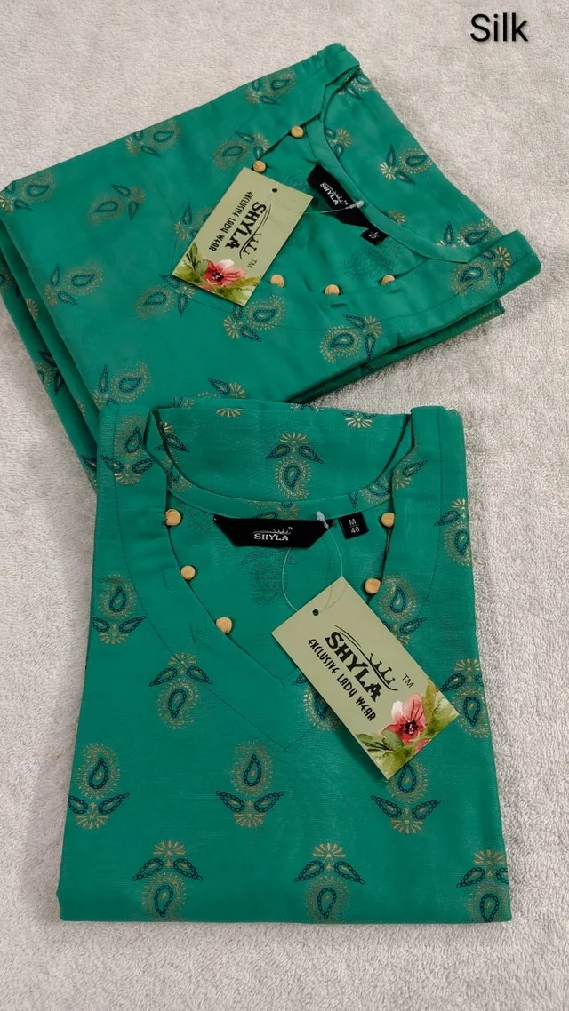 Premium Silk Kurti With Side Pocket
