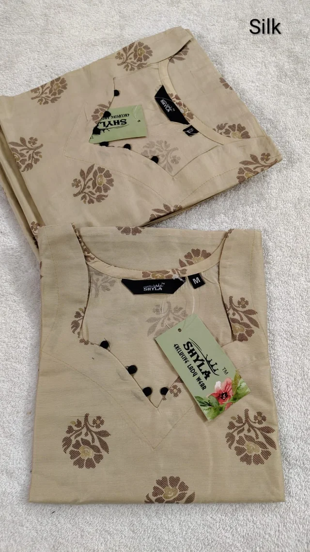 Premium Silk Kurti With Side Pocket