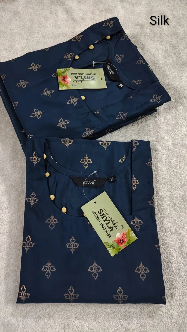 Premium Silk Kurti With Side Pocket