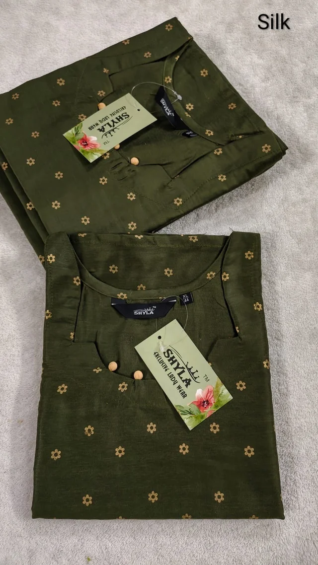 Premium Silk Kurti With Side Pocket