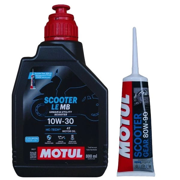 MOTUL Motul Scooter Le MB 4T 10W30 800ml Combo With Gear Oil 80W90 120ml - 920ml